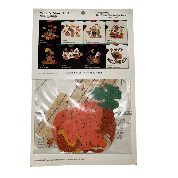 NIP What's New Ltd Fabric Iron-On Appliques Halloween 58120 Ghost Kids - Picture 4 of 6